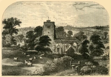 Hornsey kirke i 1750, c1876.