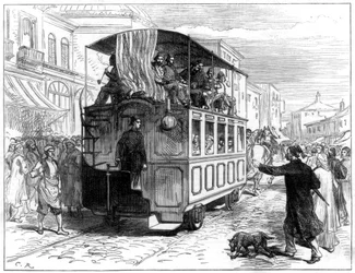 Hestetrukket trikk, Konstantinopel, 1877