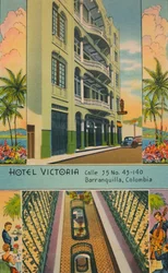 Hotel Victoria: Calle 35 No.43-140, Barranquilla, Colombia, c1940-tallet