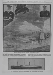 Hvordan Titanic møtte katastrofe..., og Cunard-fartøyet Carpathia..., 20. april 1912.