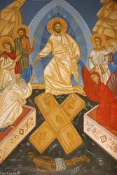 Ikon i St. Georges ortodokse kirke, Madaba: Kristi oppstandelse, Madaba, Jordanie