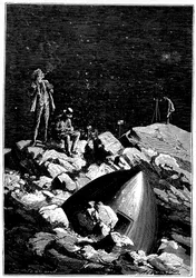 Illustrasjon fra Fra jorden til månen av Jules Verne, 1865