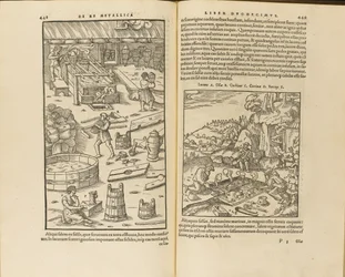 Illustrasjon fra De re metallica libri XII av Georgius Agricola, 1556