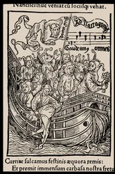 Illustrasjon til boken Ship of Fools av Sebastian Brant, 1497.