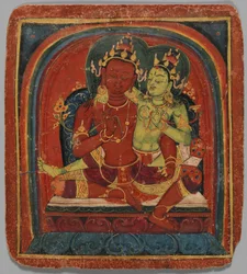 Initiasjonskort Tsakalis: Bodhisattva Samantabhadhra, tidlig på 1400-tallet.
