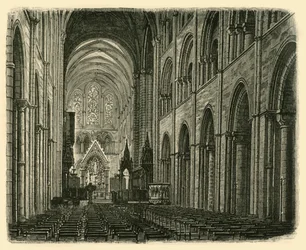 Interiør i Chichester Cathedral, Looking East, 1898.