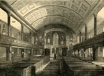 Interiør av Kensington Church, 1850, c1876.