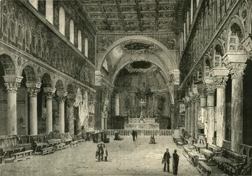 Interiør i San Apollinare Nuovo, Ravenna, 1890.