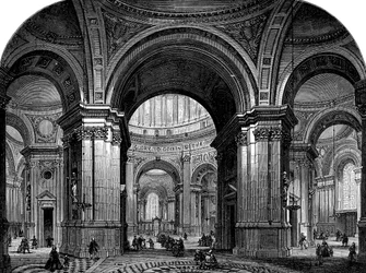 Interiør i St Pauls Cathedral, London, andre design, 1600-tallet 1882