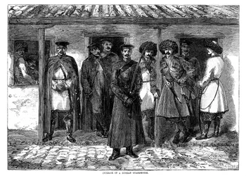 Interiør i et russisk vakthus, Krimkrigen, 1855