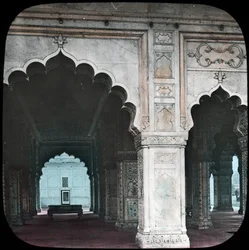 Interiøret i Diwan-i-Khas, Red Fort, Delhi, India, slutten av 1800- eller begynnelsen av 1900-tallet