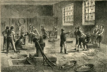 Myntverkets interiør, c1872.