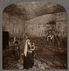 Interiør av Kongenes graver på veien til Nablus, ca 1900