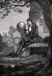 Isaac Newton, engelsk vitenskapsmann og matematiker, 1600-tallet c1880