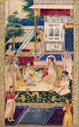 Jahangir og prins Khurram med Nur Jahan, c1624-1625