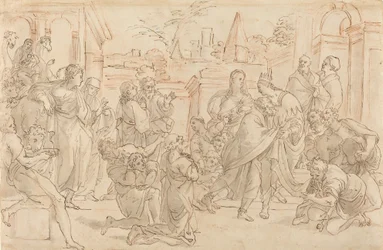 Joseph og hans bror i Egypt [verso], 1600-tallet.