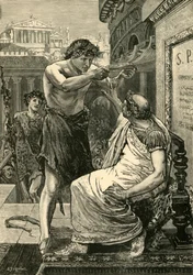 Julius Cæsar avslår kronen som Antonius tilbyr ham, 1890