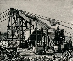 Kimberley Diamond Mine: apparat for å heve den diamantholdige jorden, 1896