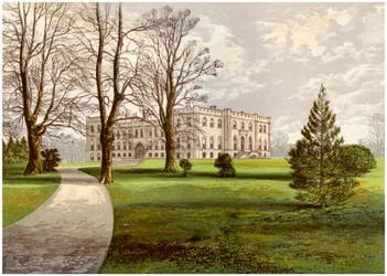 Kimbolton Castle, Huntingdonshire, hjemmet til hertugen av Manchester, c1880