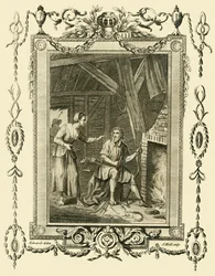 Kong Alfred i forkledning irettesatt av Neat Herds Wife for å ha latt kakene brenne, c878, 1783.