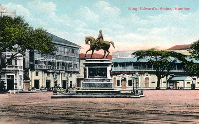 King Edwards Statue, Bombay, India, tidlig på 1900-tallet
