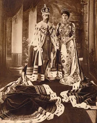 Kong George V og dronning Mary kronet og kledd for Delhi Durbar, 1911 1935.