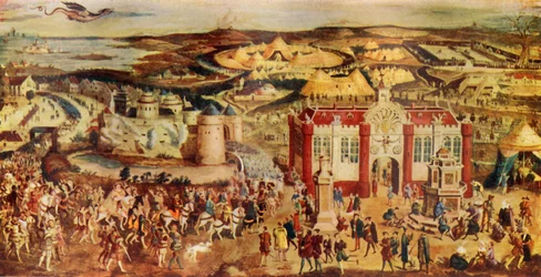 Kong Henrik VIII. Møte...Francis ved...Field of the Cloth of Gold, 1520, c1930.