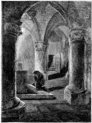 Kong Richard I 1157-1199 knelende foran helligdommen St. Januarius