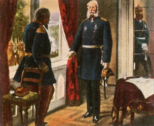 Kong Wilhelm og keiser Napoleon etter slaget ved Sedan, 2. september 1870, 1936.