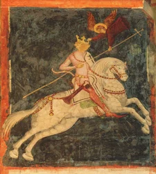 Kong Wladyslaw II. Jagiello. Fresco i Treenighetskapellet i Lublin, tidlig på 1400-tallet
