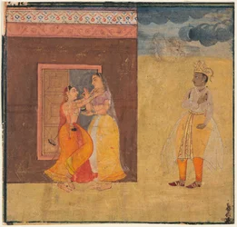 Krishna Abhisarika Nayika, fra et Rasikapriya-manuskript, ca. 1615-25.