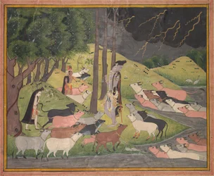 Krishna tilkaller kuene, ca. 1780-1790.