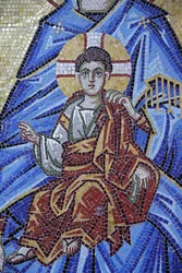 Kykkos kloster, Kypros. Mosaikk detalj. Jesus som barn, 20150510, Pedoulas, Kypros