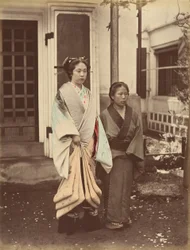 Dame og tjener, 1870-tallet.