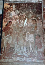 Dame på toalettet hennes, hulefresco, Ajanta, India. 1.-5. århundre. Det 20. århundre