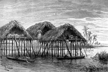 Innsjøboliger i Santa Rosa, nær Maracaibo, Venezuela, 1895