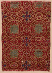 Lampas med bladrundeller, 1300-tallet.