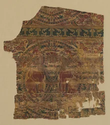 Lampas med løvekveler, fra en dalmatik av Saint Bernard Calvo, 1200-1243.