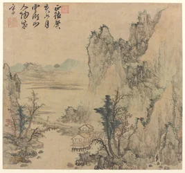Landskap, sent Ming eller tidlig Qing-dynastiet, 1600-tallet.