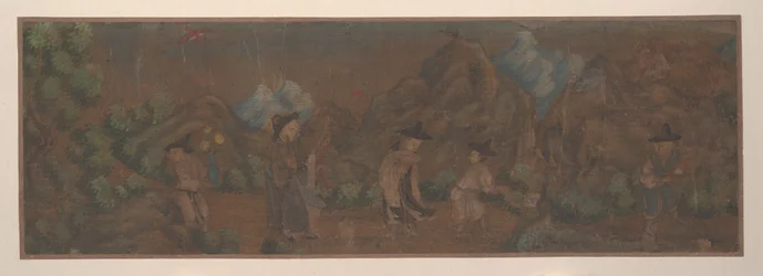 Landskapsmaling av figur i skogsomgivelser.