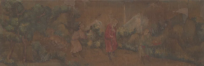 Landskapsmaling av figur i skogsomgivelser.