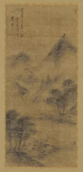 Landskap: fjelltopper og bekk, Ming-dynastiet, 1368-1644.