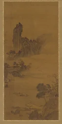 Landskap med fergebåter, Qing-dynastiet, 1700-tallet.