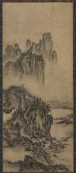 Landskap med et fjernt tempel, tidlig på 1500-tallet.