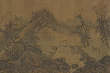 Landskap med reisende, 1600-tallet.