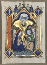 Leaf excised from a Psalter: The Pentecost, ca. 1260.