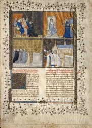 Blad fra et manuskript av Valerius Maximus, fransk, ca. 1380-90.