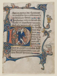Blad fra en salmer: Innledning D: En dåre irettesatt av Gud, ca. 1300-1320.