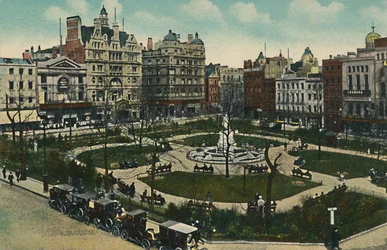 Leicester Square, London, ca 1900-tallet.