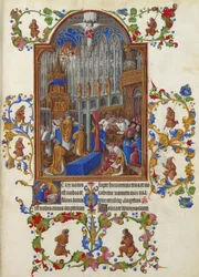 Les Très Riches Heures du Duc de Berry, Folio 158r - Julemessen